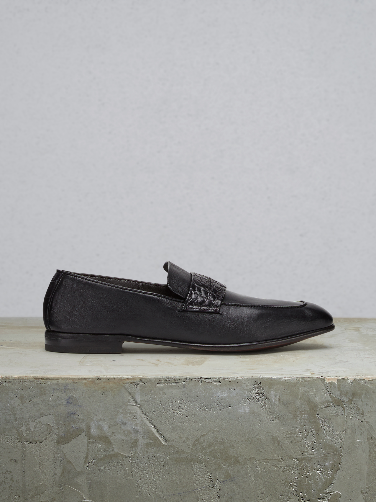 Black Leather L'Asola Moccasin